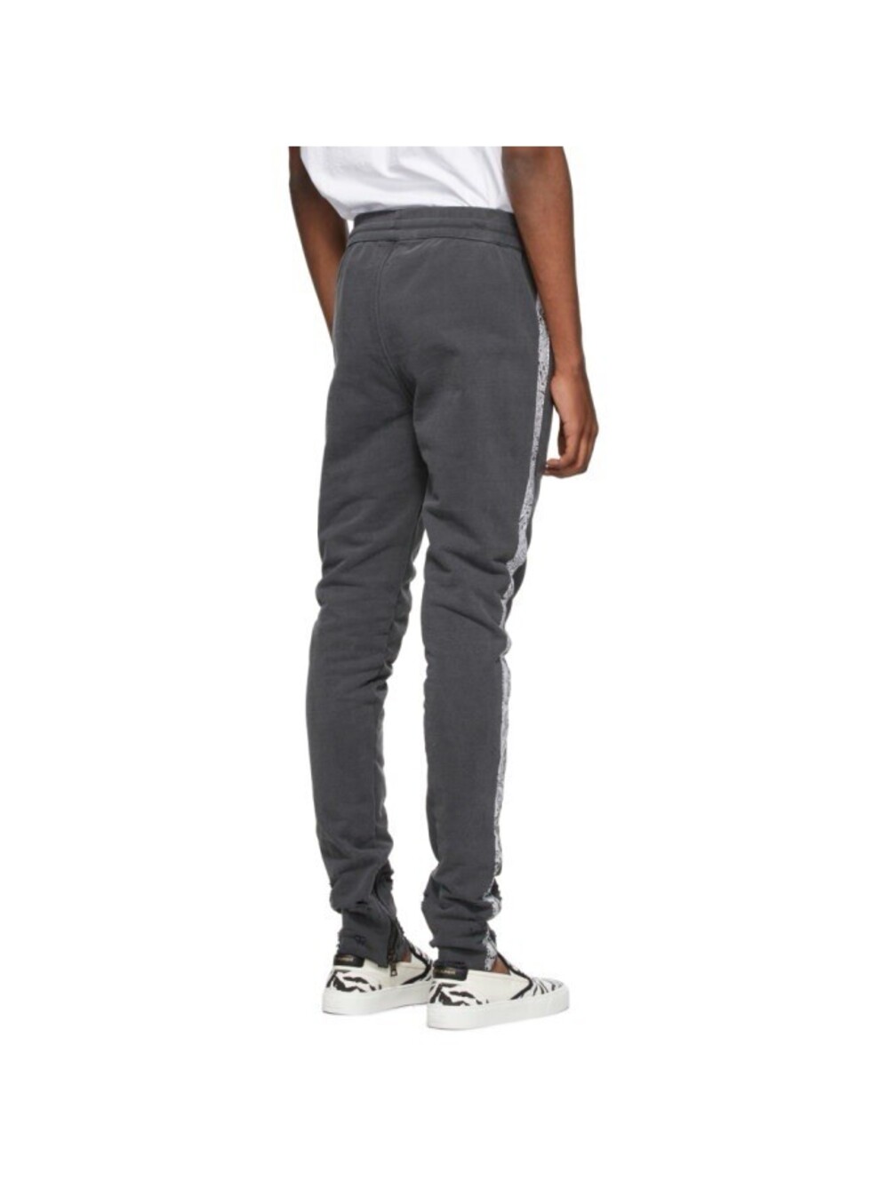 $530 Alchemist Miami Bandana Trim Sweatpants Gray XXL 2XL Side Zip Track Pants - Picture 3 of 8